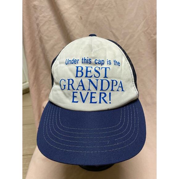 Vintage Under This Cap Is The Best Grandpa Ever! Trucker Style SnapBack Hat - Picture 1 of 3